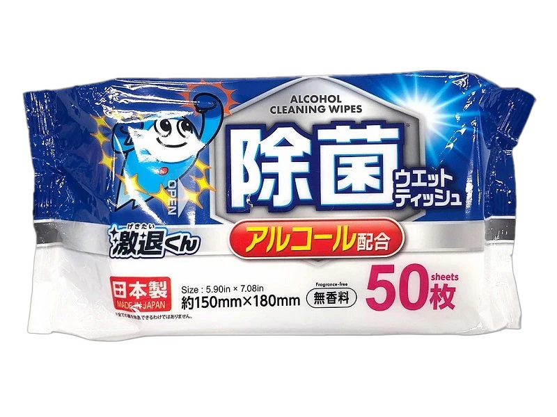 Disinfecting Wet Wipes (Extra Thick Type, Gekitaikun, 50 Sheets)