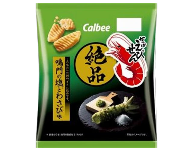 Calbee Excellent Shrimp Chips with Narutoyaki Salt and Wasabi Flavor